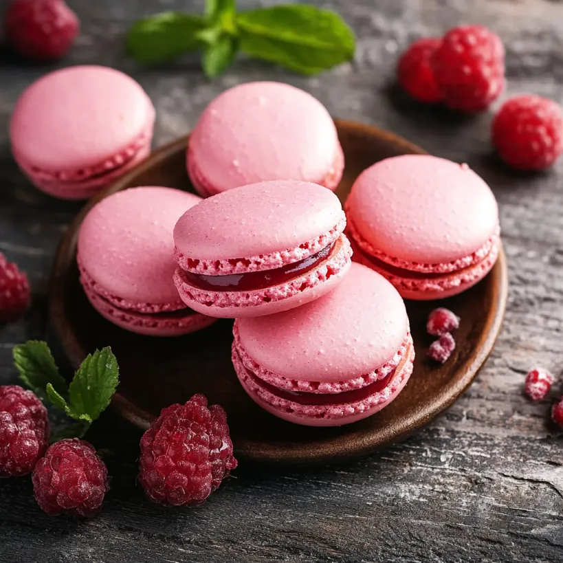 macaron aux framboises