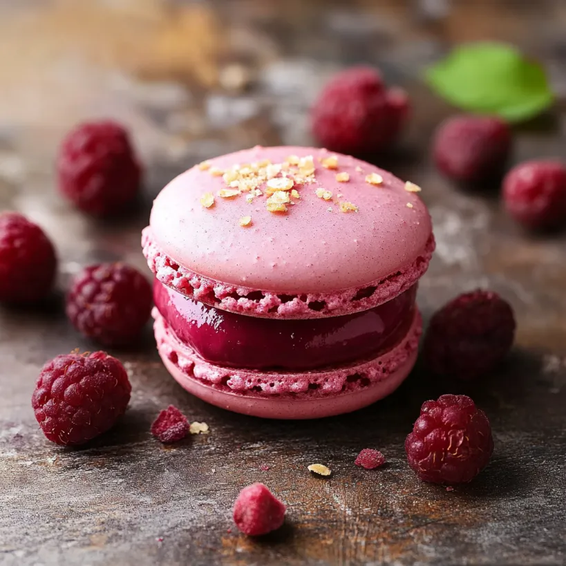 macarons framboises